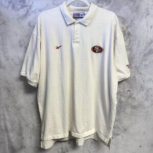 Vintage 90s San Francisco 49ers Reebok Pro Line Polo Shirt Mens XL 25x29 White